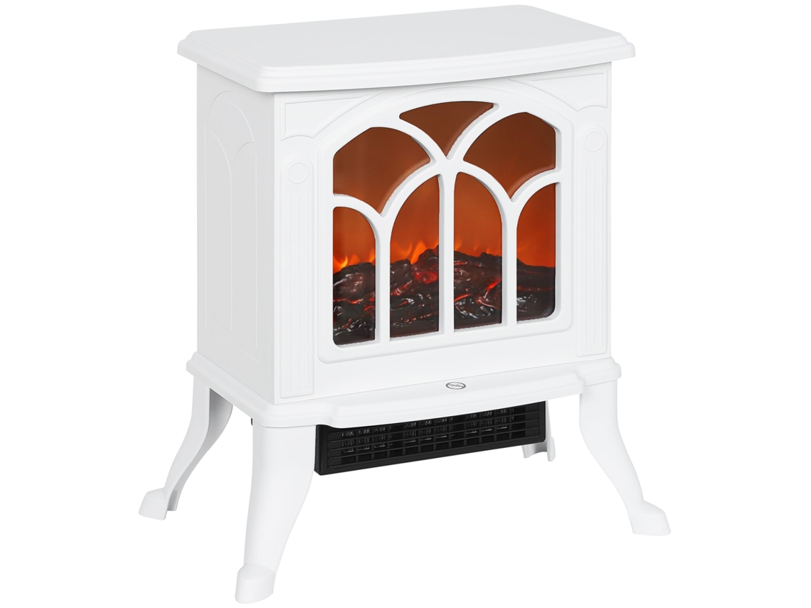 Lareira Elétrica Vertical 750/1500 W com 2 Níveis de Potência, Área de Cobertura 15-20 M² Branco S/MARCA