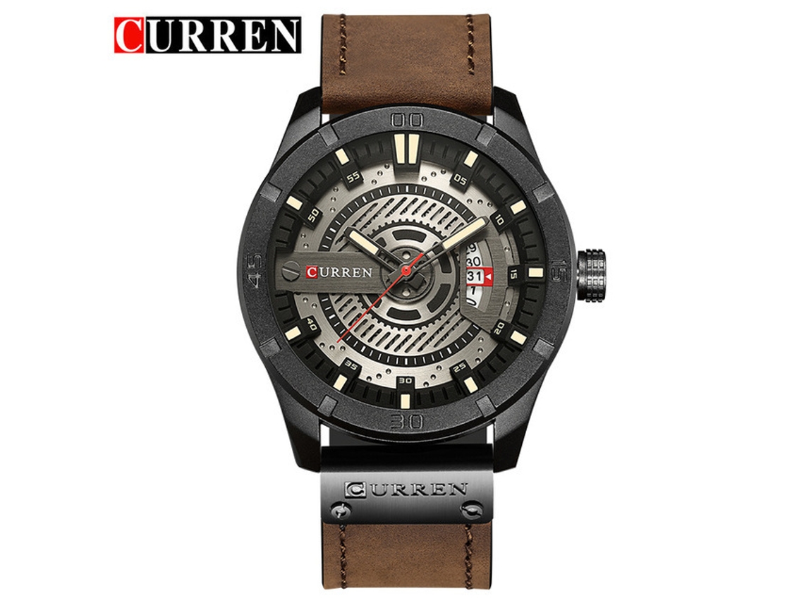 Relógio de Quartzo Casual Masculino MDUG (taupe)