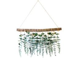 Decoração de Parede de Eucalipto Artificial Planta Falsa de Fio de Eucalipto Artificial de Suspensão Longa Decoração para Quarto 35 * 40 Cm ZMDECQNA