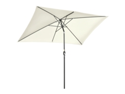 Guarda sol Retangular 2x3 M, alumínio e poliéster, com Ângulo Ajustável, branco, creme e preto | S/MARCA