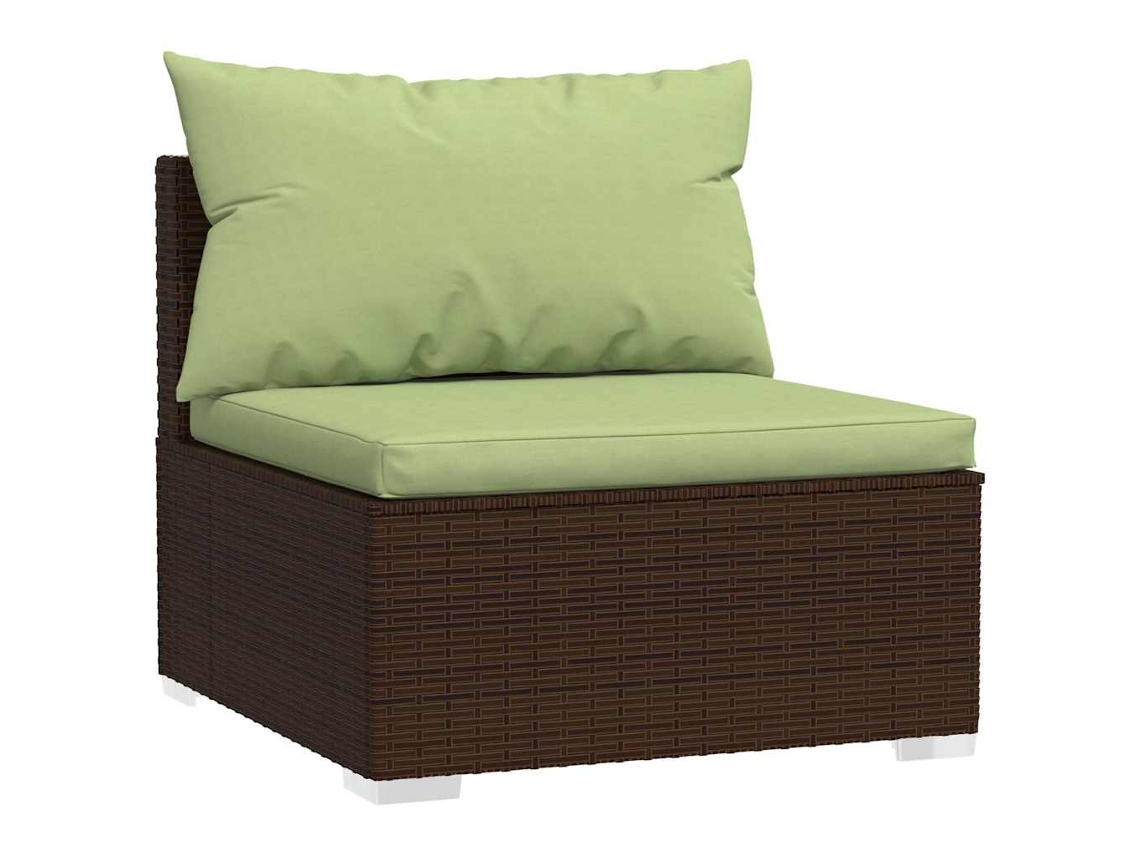 Maison Exclusive - Sofá De Centro Para Jardim Com Almofadões Vime Pe Castanho