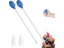 Conjunto de 2 Alimentadores Coral para Aquários, Conta gotas de 35 Cm e Seringa Longa Acrílica, Ergonômico, Uso Diário STELASPLEN
