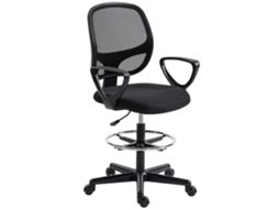 Cadeira Escritório Ergonômica 59x58x103-123cm Com Apoio Pés E Braços, Altura Ajustável Preta
