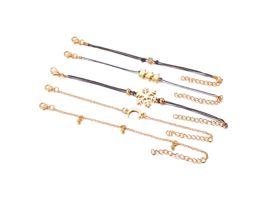 Pulseiras De Mulher Conjunto 5 Peças Acessorios Moda