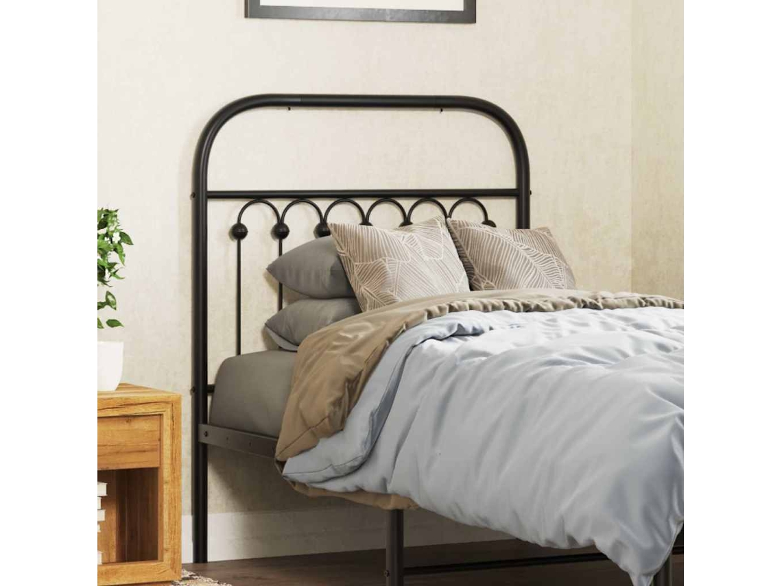 Vidaxl Cabeceira De Substituição 75 Cm Metal Preto