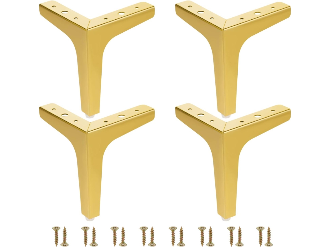 Conjunto 4 Pés Triangulares Dourados Rnemitery