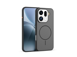 Capa Para Celular Totalmente Anti-incrustantecombinação De Cores Que Imitam A Pele Preto E Cinza - Oppo Find X9s Pro