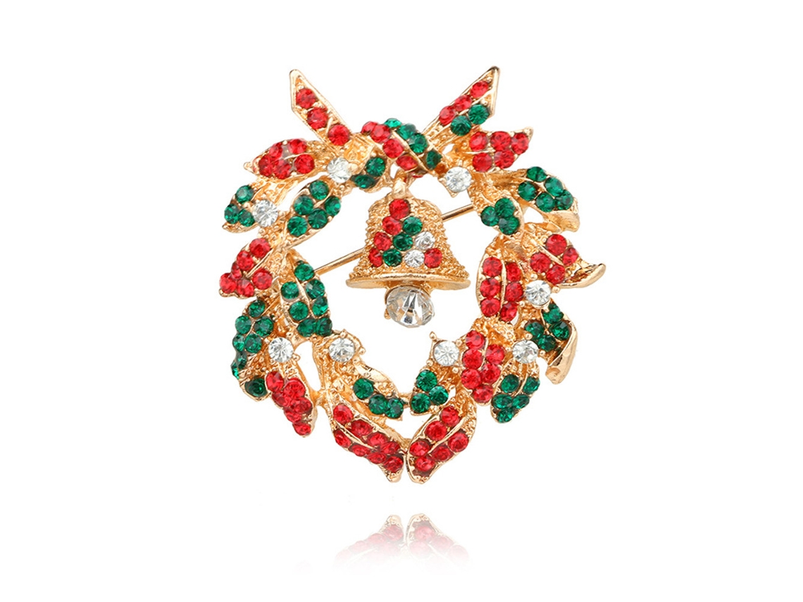 Broche De Alliage Com Strass Série Natal Estilo Ocidental Acessório De Roupa