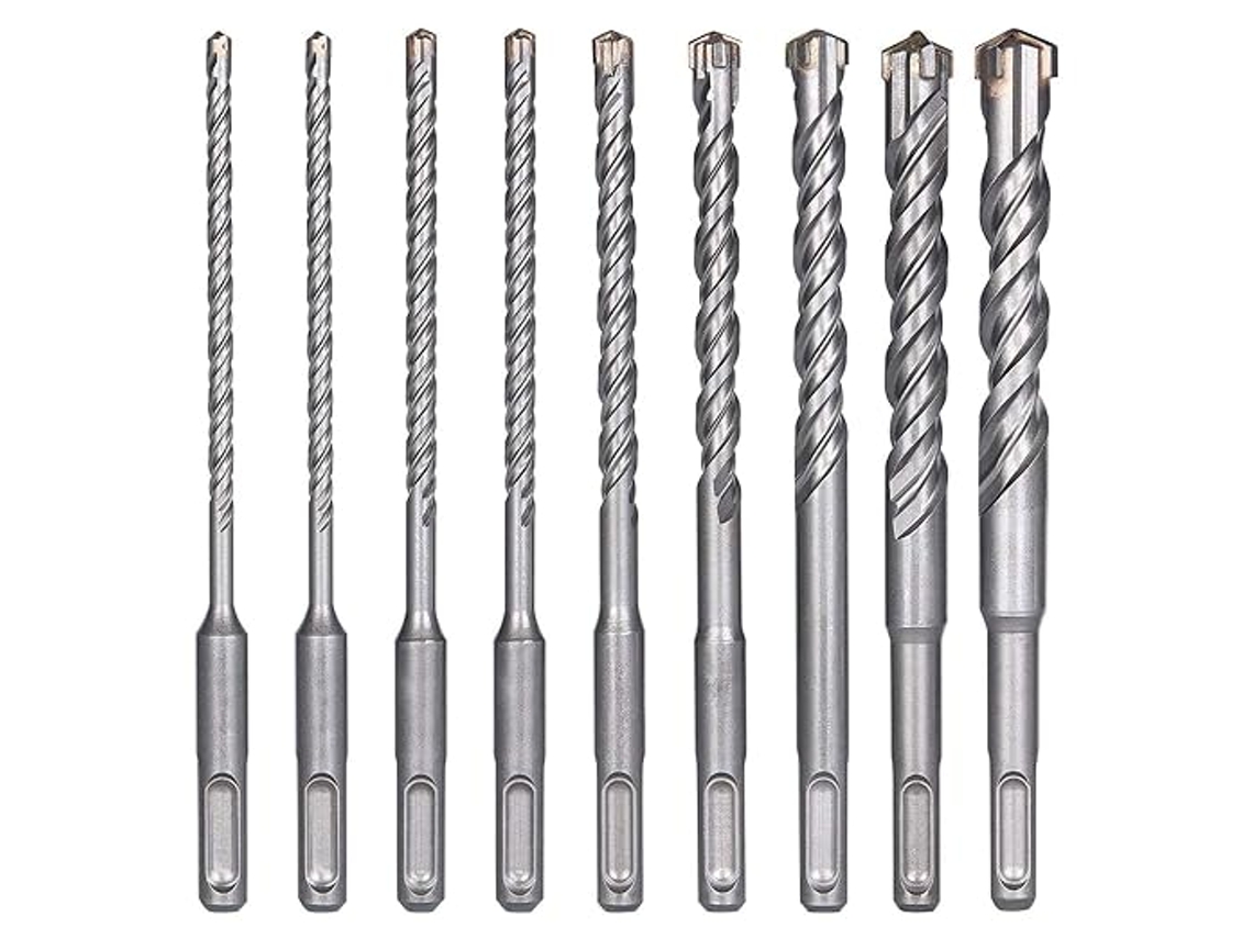 Broca para concreto, 9 brocas para azulejos, broca para martelo SDS Plus (para perfuração por percussão) Lyx (5 mm a 16 x 160 mm)