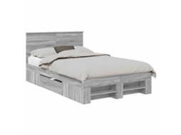 Estrutura de Cama Cinza Sonoma 137 X 203 cm Madeira Processada
