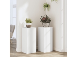 Vidaxl Suportes P/ Plantas 2 Pcs 30x30x70 Cm Derivados Madeira Branco