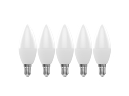 2026 lâmpada Inteligente Wifi Led Rgb+w+c 5w E12 Regulável, Controle por App/voz Alexa, Pacote de 5