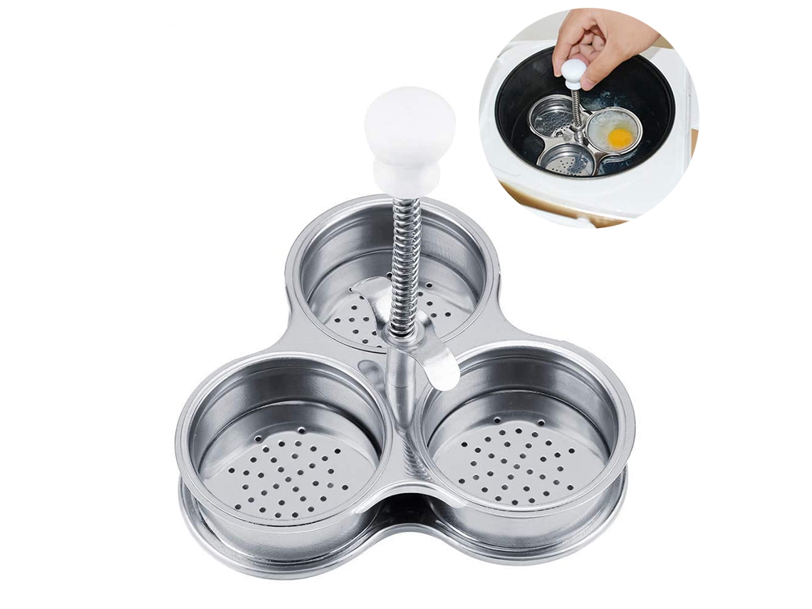 Cozedor De Ovos Em Aço Inoxidável 3 Caves, Fabricante De Ovos Cozidos A Granel, Utensílios De Cozinha