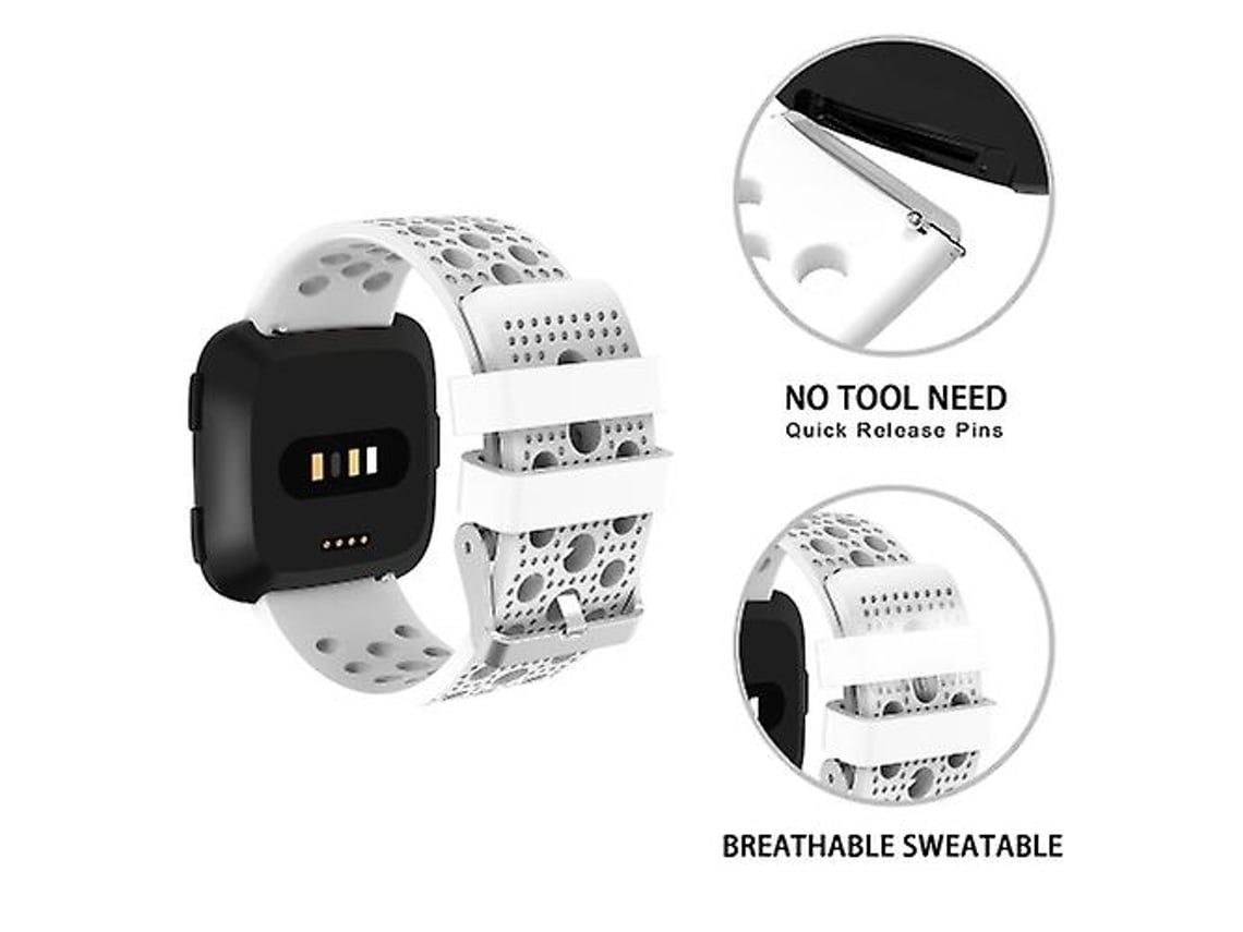 Pulseira De Relógio Lurelia Para Fitbit Versa Respirável Branca