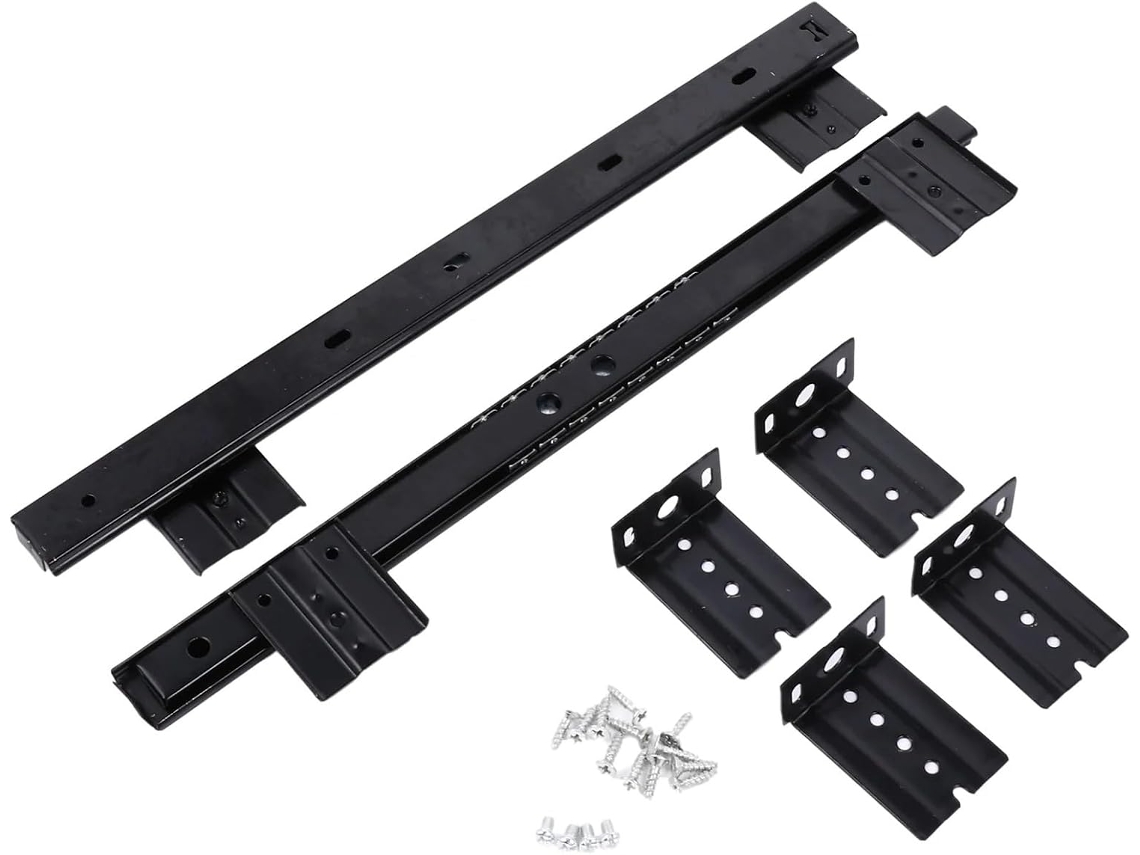 1par De Trilhos Deslizantes Ajustáveis Para Gaveta Teclado Em Aço, Ideais Para Uso Sob A Mesa, Em Armários De Arquivo E