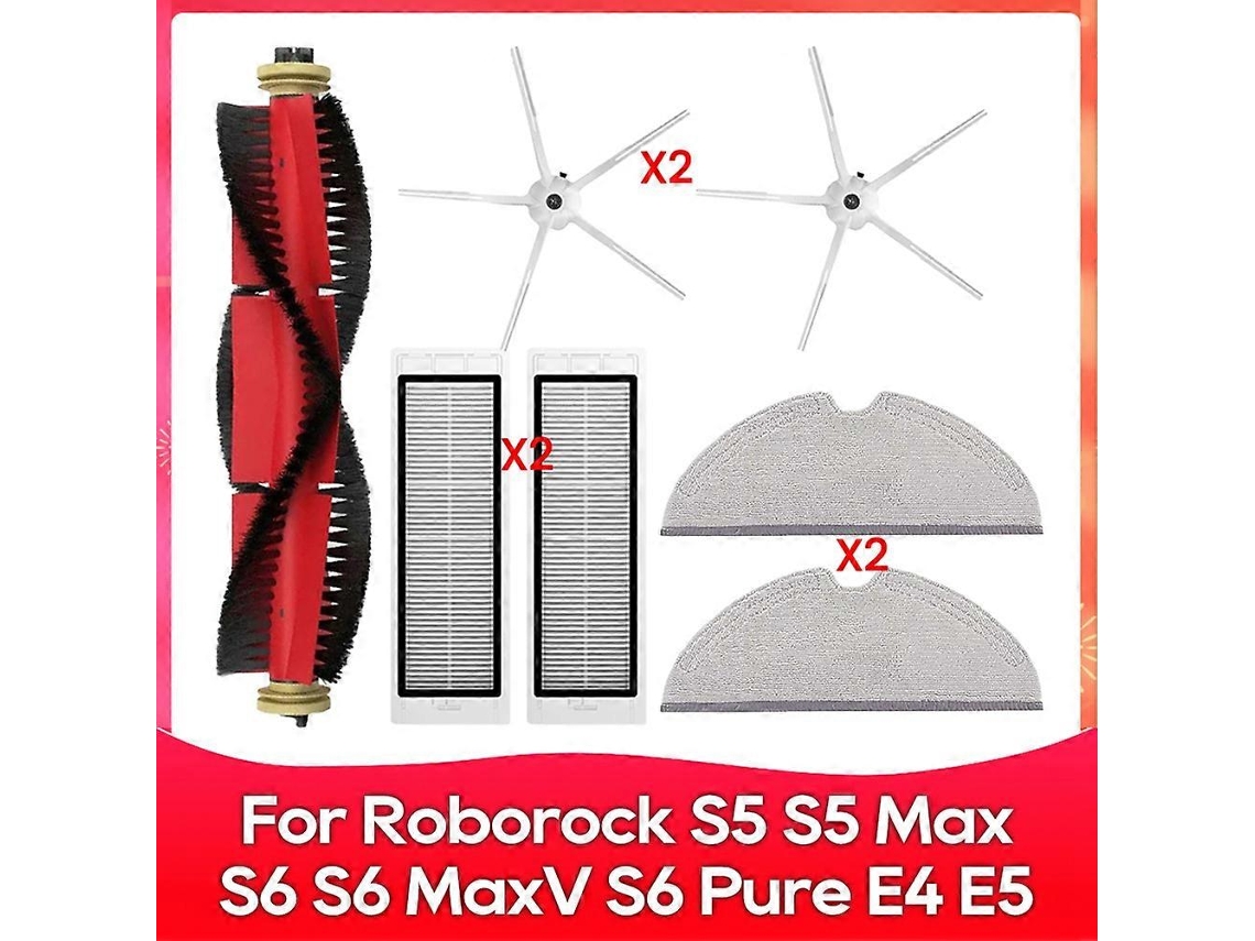 Para S5, S5 Max, S6 Maxv, S6 Pure, E4, E5, S51, S52, S55 - Acessórios Para Esfregão Com Escova Lateral De Rolo_ozo