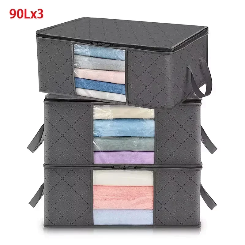 1/3 Unidades De Saco Organizador De Roupas De Grande Capacidade, Dobrável, Em Feltro, Para Organizar Roupas No Quarto E Guarda-roupa