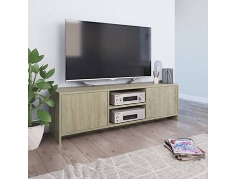Móvel de TV 120x30x37,5 cm contraplacado cor carvalho sonoma