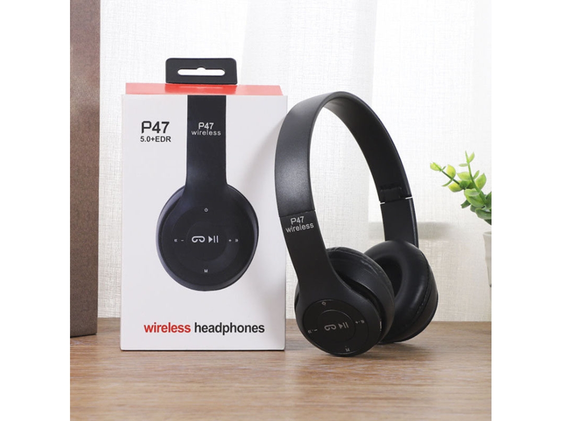 Fones de Ouvido Bluetooth supra auriculares EOOCOO com graves profundos e design plegável