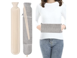 Bolsa Térmica Longa com Capa, em Lã, 2 Litros, Tamanho Grande Função de Aquecimento para Mãos Relaxamento Corporal Casa Viagem STELASPLEN