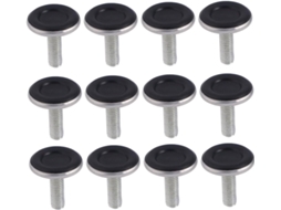 Pés Niveladores De Móveis Ajustáveis M8x25mm, 12 Peças, Resistente, Preto