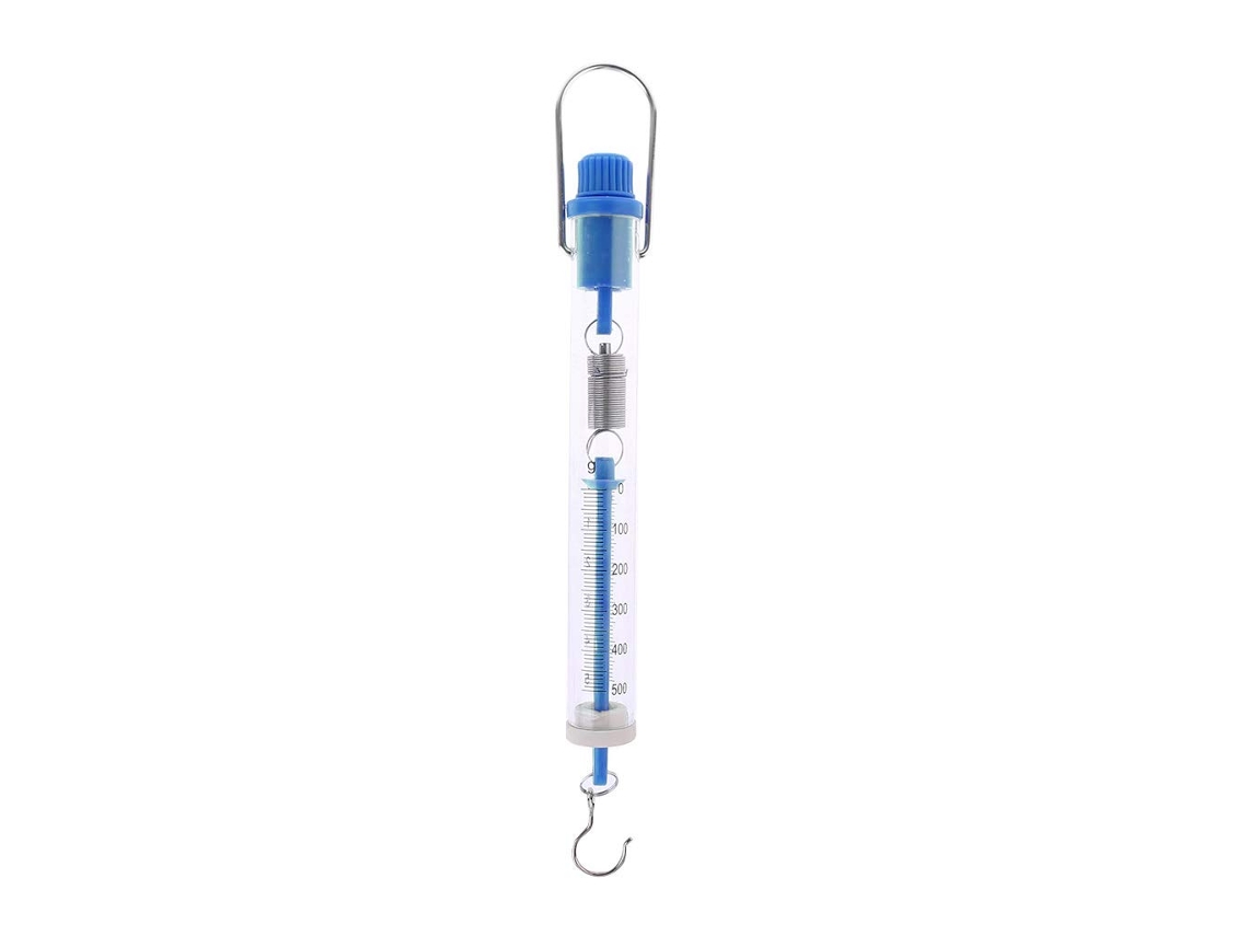 Dinamômetro Suspenso Transparente, 500g/5n, Azul, Para Experimentos