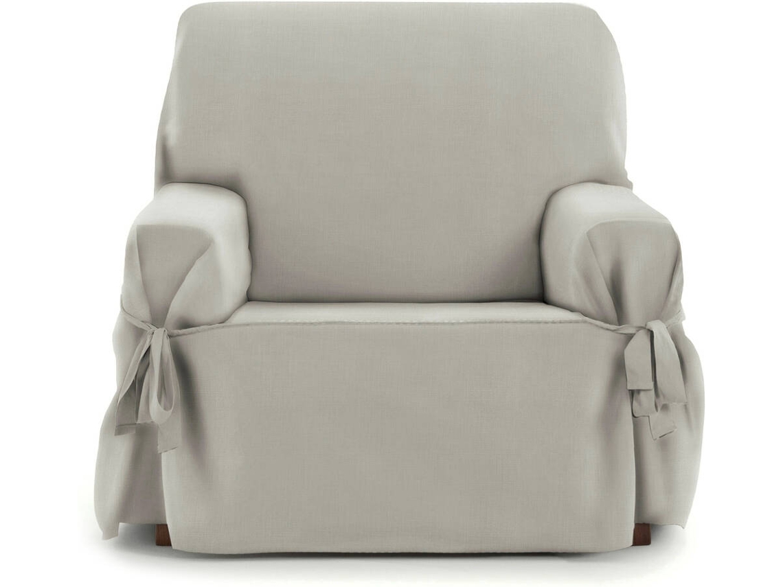Capa de Poltrona Jaquard EYSA Levante com Laços (110 x 70 x 120 cm - Algodão e Poliéster - Taupe)