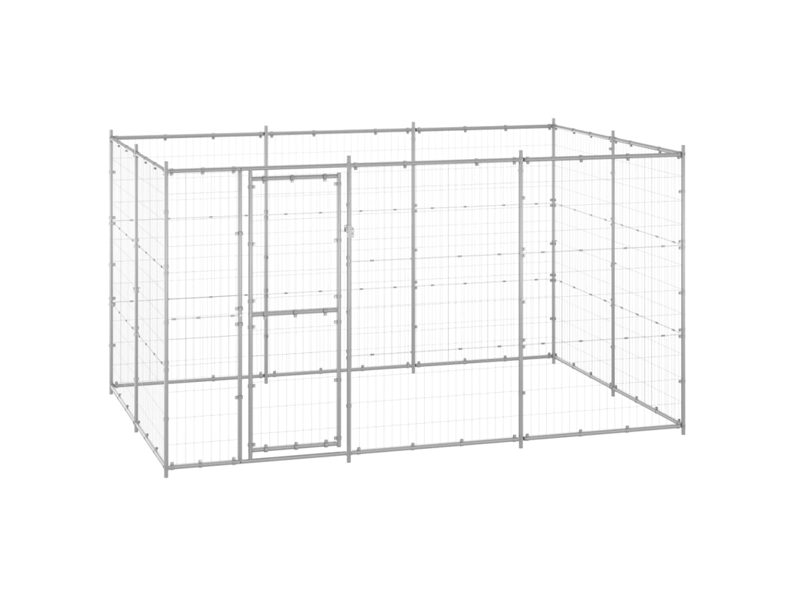 Vidaxl Canil De Exterior 7,26 M² Aço Galvanizado