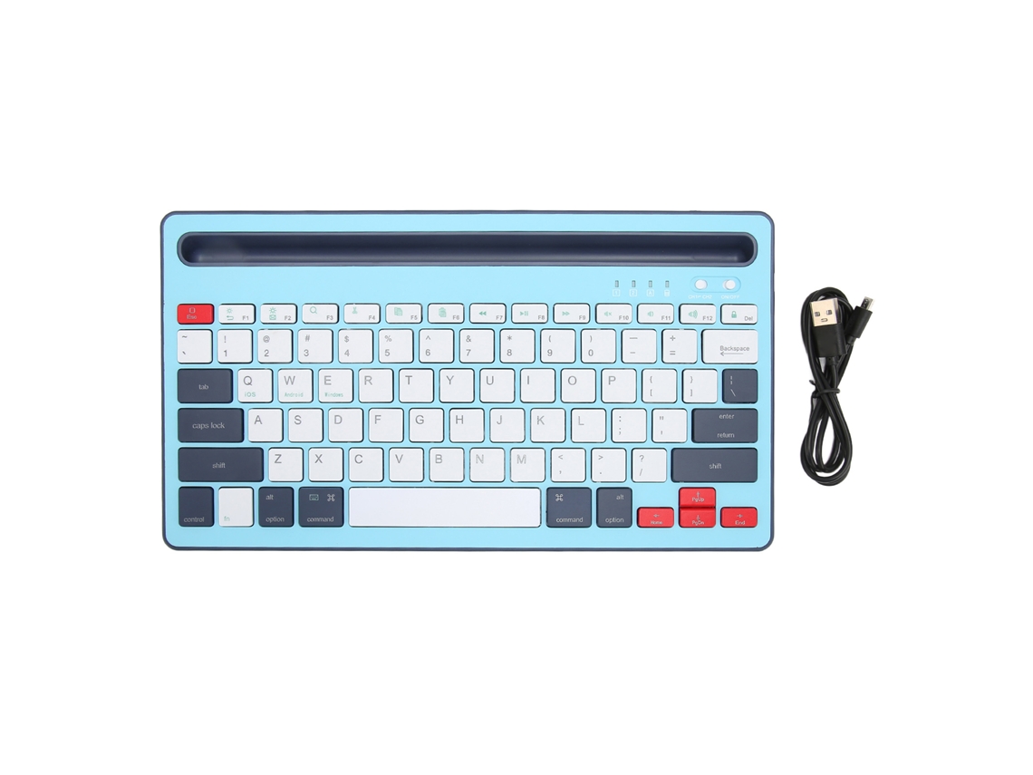 Teclado Bluetooth Sem Fio Azul Céu