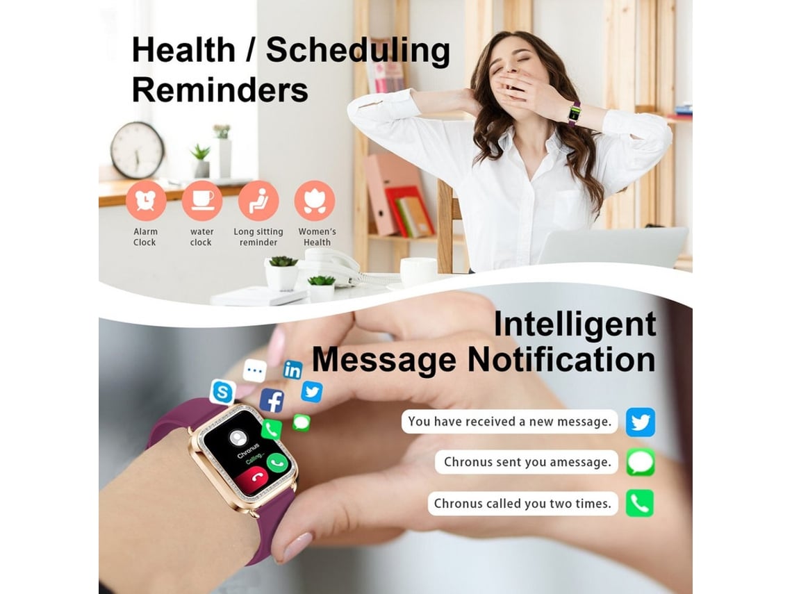 Smartwatch 1,57 Polegadas Pedômetro Relógio Feminino Hd Tela de Toque ...