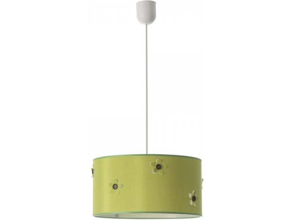 Candeeiro de Teto FABRILAMP Boton (Verde - E27 - Máx. 60W - Metal - Tecido)