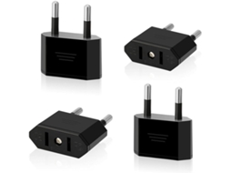 Pacote Com 4 Adaptadores De Viagem Eua Para Ue, Plugue Americano Para Europeu/alemão De 2 Pinos A
