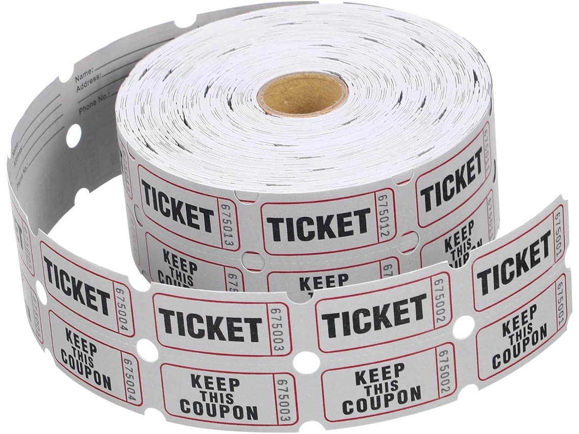 Bilhetes Vermelhos Perfurados, Bilhetes De Loteria Divertidos, Papel Grosso Para Eventos, Festas E Jogos.