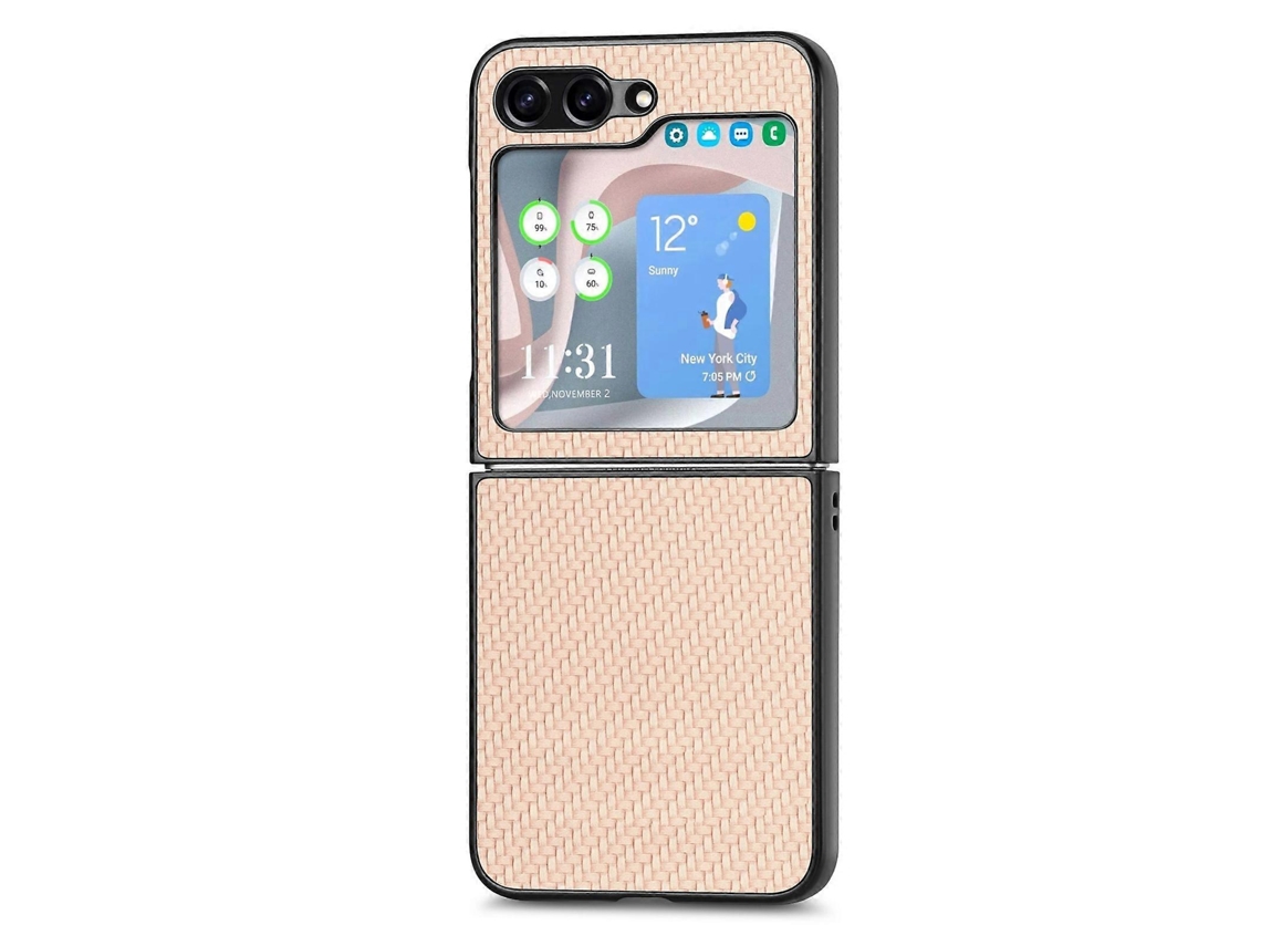 Capa De Celular À Prova De Choque Com Textura De Fibra De Carbono Para Samsung Galaxy Z Flip6 5g