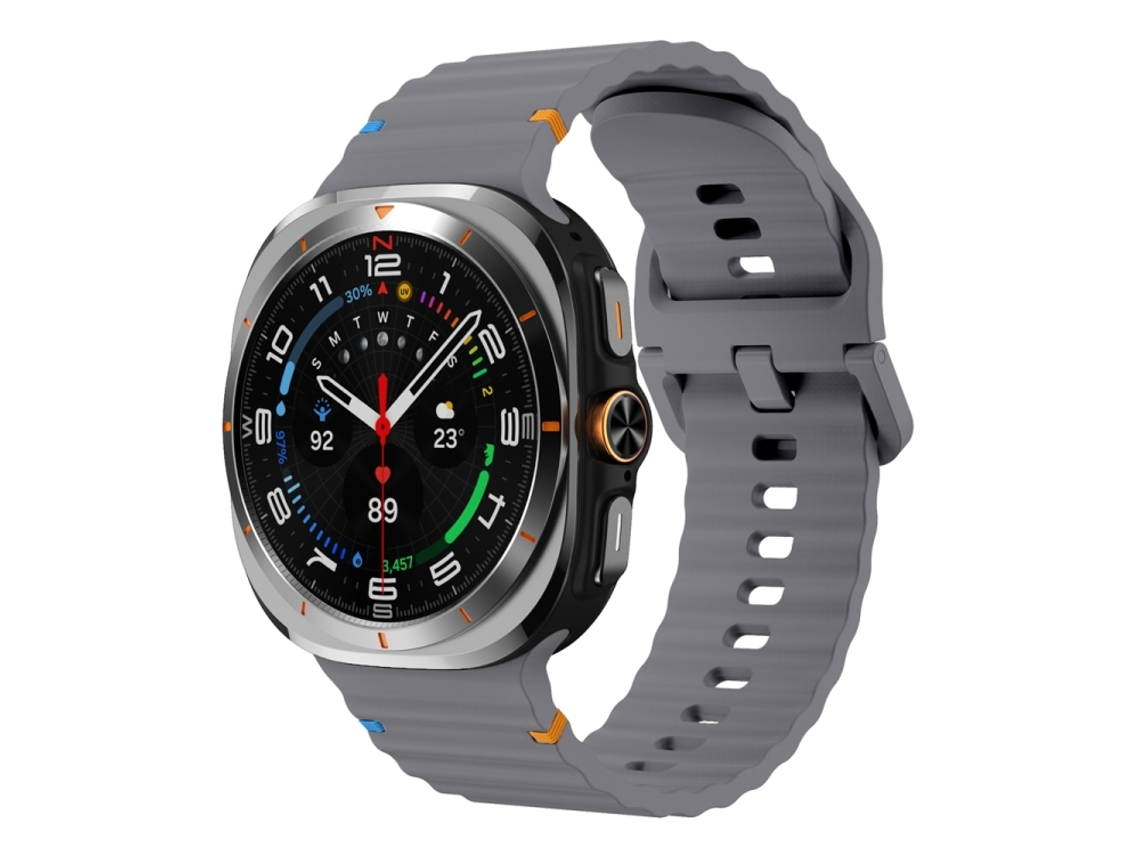 Bracelete Silicone com Grãos Ondeado para Samsung Galaxy Watch Ultra Cinza Escuro XIAOMOYU (47mm)