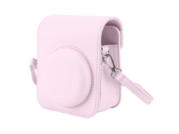 Estojo protetor 2026 para câmera instantânea Mini, bolsa em couro PU com alça ajustável para Fujifilm Instax Mini 12, rosa claro.