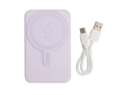 Aetheria carregador Portátil Sem Fio 10000mah com Display Led e Bateria Magnética para Iphone 14 13 12 Roxo Claro