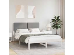 Vidaxl Estrutura de Cama com Cabeceira Estofada Cinzento claro
