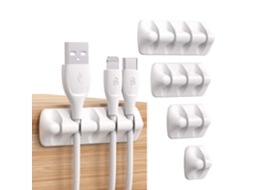 Clipes Organizadores De Cabos Brancos Para Mesa - Conjunto 5 Silicone-aquaforge
