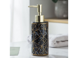 2026 dispensador de Jabón Moderno Refillable de Cerámica para Decoración (negro Oro)