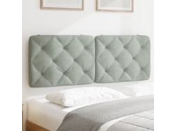 Vidaxl Almofadão De Cabeceira 120 Cm Veludo Cinzento-claro