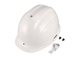 Capacete Solar com Ventilador Massageamento 8000mah Branco