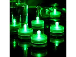 Mini Velas de Led Subaquáticas Redondas Verdes À Prova D'água BRILVIBERA