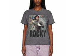 Rockinstone Rocky Movie Run Rocky Movie Heather Graphite Adult T-shirt Size:xl