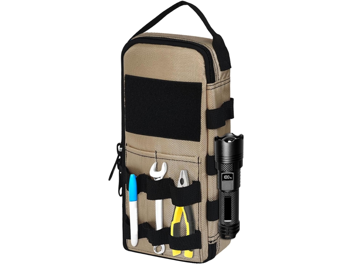 Bolsa Organizadora Portátil Para Ferramentas Com Vários Bolsos E Smartphones, Design Com Alça De Ombro Durável E