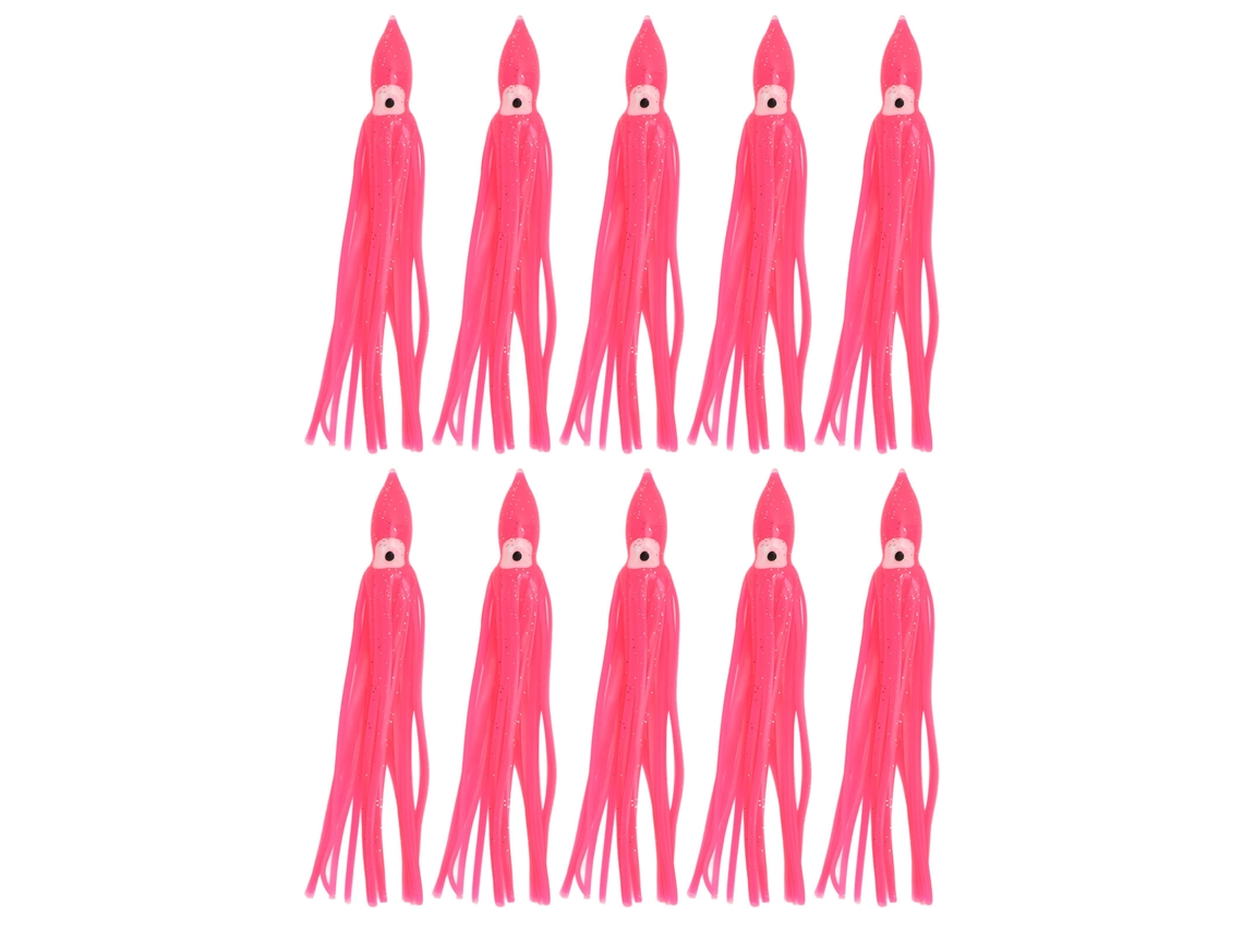 Isca de Lula Molhada Pvc 14cm Rosa para Pesca