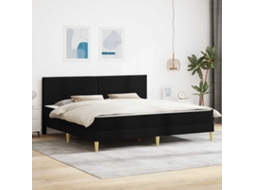 Vidaxl Estrutura De Cama Com Colchão Preto 180 X 200 Cm Tecido