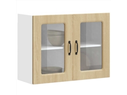 Vidaxl Armário De Parede De Cozinha Porta Vidro Kalmar Carvalho Sonoma