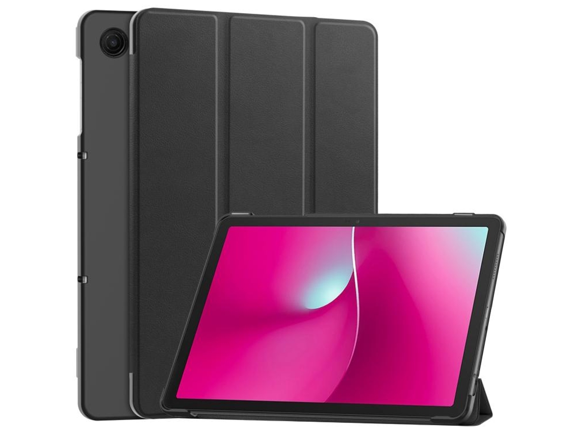 Capa Couro Textura Custer Halinuia Compatível T-mobile Revvl Tab 2, Suporte Triângulo Multiangular