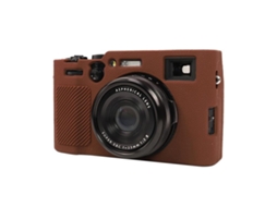 Capa Protetora de Silicone Macio com Textura de Lichia para Fujifilm X100vi Café XIAOMOYU